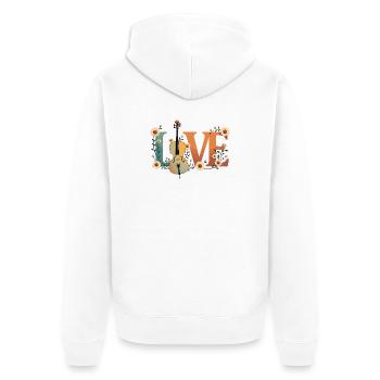 Amour Violoncelle Amour avec des fleurs pour violoncellistes - Veste à capuche bio Premium Unisexe - blanc - Dos - Thijin (182cm)
