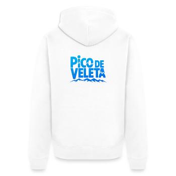 Pico de Veleta Modern Peak Graphic - Unisex Premium Organic Zip Hoodie - white - Back - Thijin (182cm)