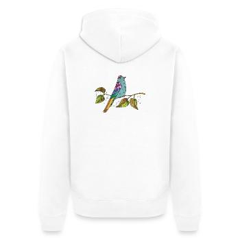 Colorful bird - Unisex Premium Organic Zip Hoodie - white - Back - Thijin (182cm)