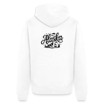 Alaska - Souvenir USA State Design - Unisex Premium Bio Zip Hoodie - Weiß - Hinten - Thijin (182cm)