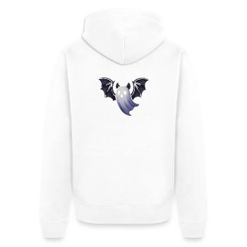 Night spirit with bat wings - Unisex Premium Organic Zip Hoodie - white - Back - Thijin (182cm)