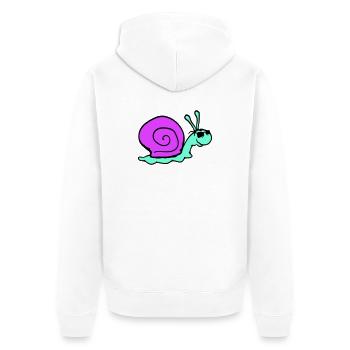 Snail Sunglasses Cool Black Glasses Smile - Unisex Premium Organic Zip Hoodie - white - Back - Thijin (182cm)