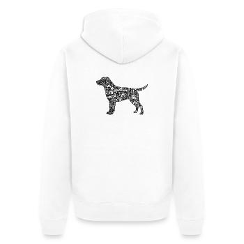 Labrador Retriever Design Hund - Unisex Premium Bio Zip Hoodie - Weiß - Hinten - Thijin (182cm)
