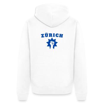 Zurich - Unisex Premium Organic Zip Hoodie - white - Back - Thijin (182cm)