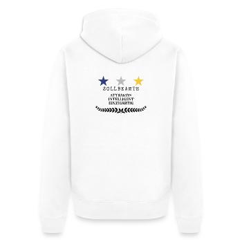 Zollbeamter  - Unisex Premium Bio Zip Hoodie - Weiß - Hinten - Thijin (182cm)