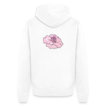 bunte_Rose - Veste à capuche bio Premium Unisexe - blanc - Dos - Thijin (182cm)