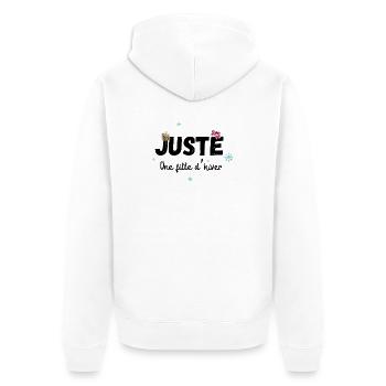 Juste une fille d’hiver cadeau - Veste à capuche bio Premium Unisexe - blanc - Dos - Thijin (182cm)