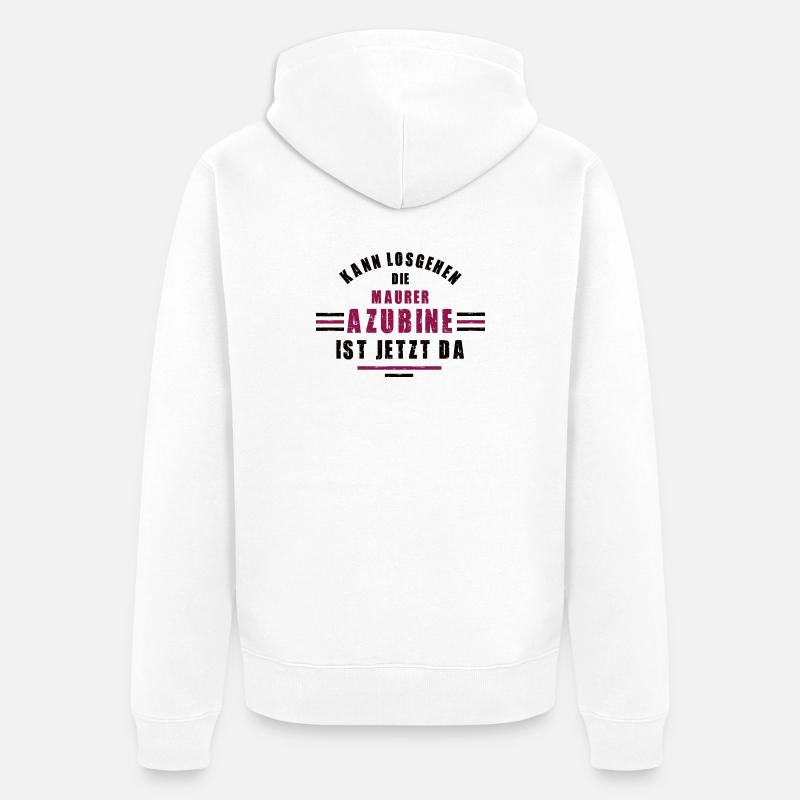 Trainee bricklayer apprenticeship training bricklayer - Unisex Premium Organic Zip Hoodie - white