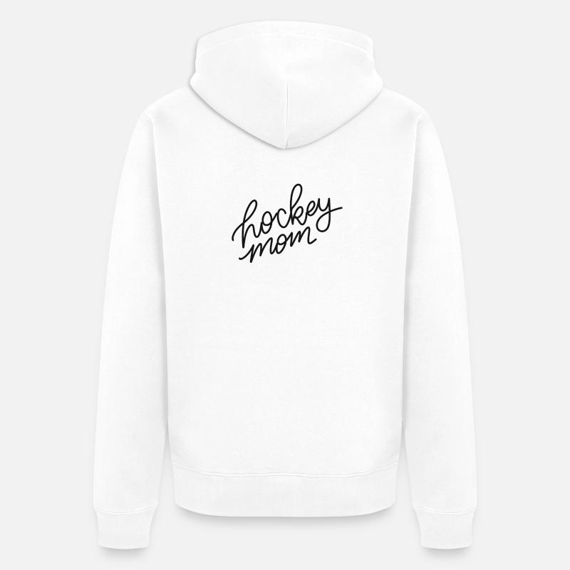 Hockey Mom Script Logo - Veste à capuche bio Premium Unisexe - blanc