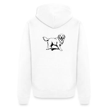 Golden Retriever black - Unisex Premium Organic Zip Hoodie - white - Back - Thijin (182cm)
