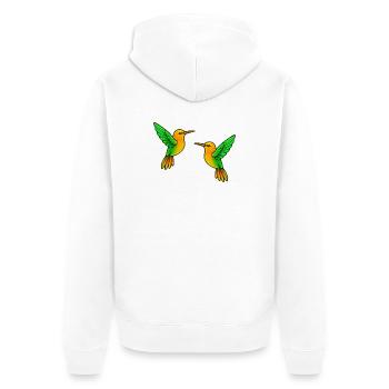 Double Hummingbird Jeu des couleurs - Veste à capuche bio Premium Unisexe - blanc - Dos - Thijin (182cm)