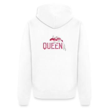 Koi Queen Female Fish Keeper Pond Lifestyle - Unisex Premium Bio Zip Hoodie - Weiß - Hinten - Thijin (182cm)
