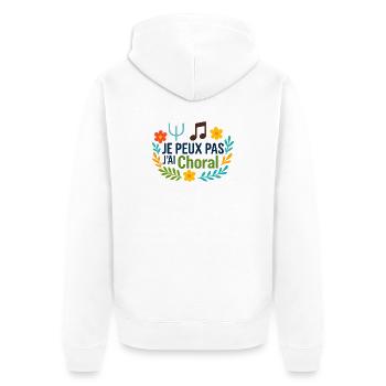 Je peux pas j'ai Choral - Veste à capuche bio Premium Unisexe - blanc - Dos - Thijin (182cm)