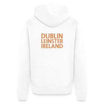 Dublin – Irland Textdesign - Unisex Premium Bio Zip Hoodie - Weiß - Hinten - Thijin (182cm)