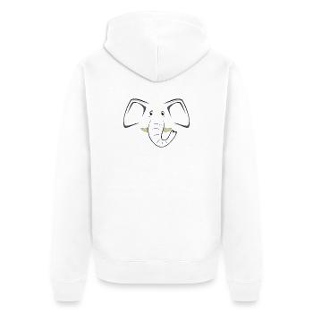 Lazy Elephant Face DIY-Kostüm für Kinder und Erwachsene - Unisex Premium Bio Zip Hoodie - Weiß - Hinten - Thijin (182cm)