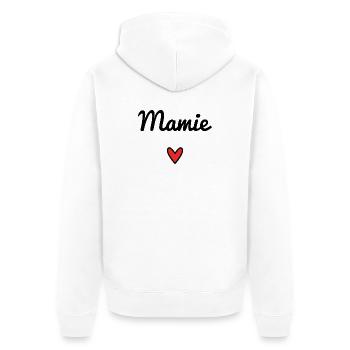 OMA. MAMA. OMA. MUTTERTAG - Unisex Premium Bio Zip Hoodie - Weiß - Hinten - Thijin (182cm)