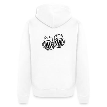 Bierkrug Prost Comic Bier - Unisex Premium Bio Zip Hoodie - Weiß - Hinten - Thijin (182cm)