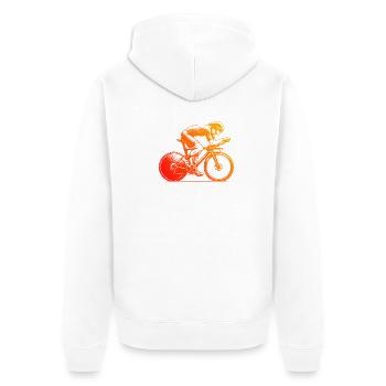 Inspiration pour les vélos de route cool - Veste à capuche bio Premium Unisexe - blanc - Dos - Thijin (182cm)