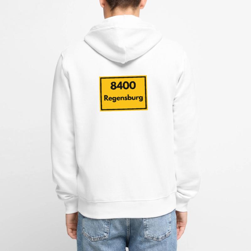 OLD POSTCODE ZIP CODE RETRO 8400 REGENSBURG Unisex Premium Organic Zip Hoodie