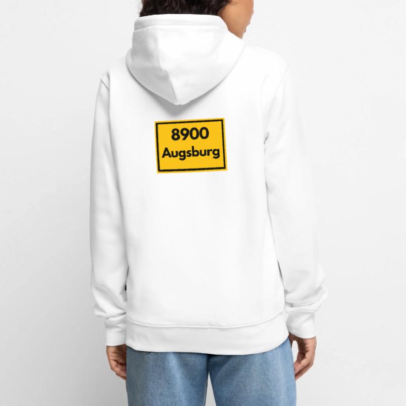 OLD POSTCODE POSTCODE RETRO 8900 AUGSBURG Unisex Premium Organic Zip Hoodie