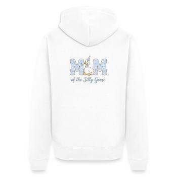 Maman de l’Oie Folle - Veste à capuche bio Premium Unisexe - blanc - Dos - Thijin (182cm)