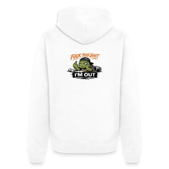 Shell Exit Attitude Turtle - Unisex Premium Organic Zip Hoodie - white - Back - Thijin (182cm)