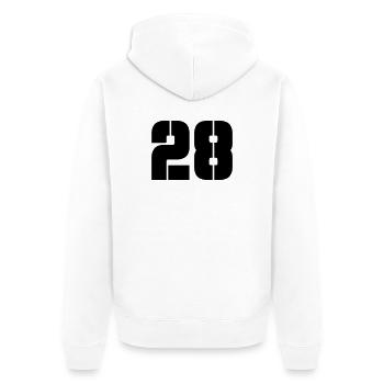 28 - Unisex Premium Bio Zip Hoodie - Weiß - Hinten - Thijin (182cm)