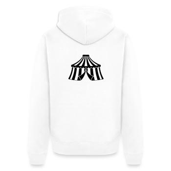 Icône de l’événement Circus Tent Manege - Veste à capuche bio Premium Unisexe - blanc - Dos - Thijin (182cm)