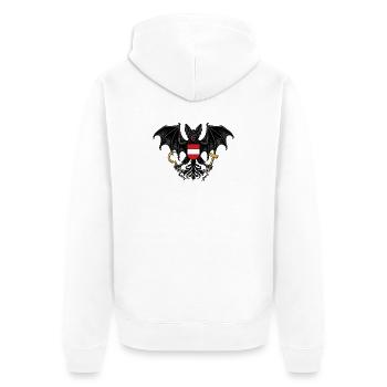 Chauve-souris fédérale autrichienne - Armoiries gothiques - Veste à capuche bio Premium Unisexe - blanc - Dos - Thijin (182cm)