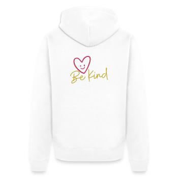 Be Kind T-Shirt | Inspirierendes Zitat-Tee - Unisex Premium Bio Zip Hoodie - Weiß - Hinten - Thijin (182cm)