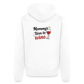 Mommy’s Turn to Wine – Muttertag Fun Design - Unisex Premium Bio Zip Hoodie - Weiß - Hinten - Thijin (182cm)