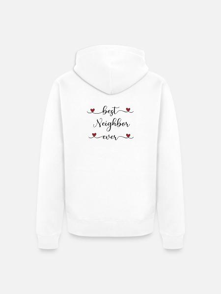 bester Nachbar - Unisex Premium Bio Zip Hoodie - Weiß