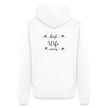 beste Ehefrau - Unisex Premium Bio Zip Hoodie - Weiß - Hinten - Thijin (182cm)