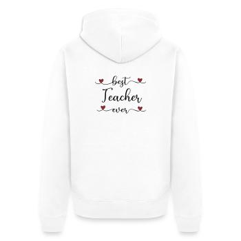 Bester Lehrer - Unisex Premium Bio Zip Hoodie - Weiß - Hinten - Thijin (182cm)