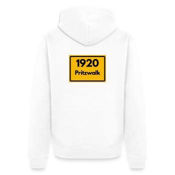 ALTE POSTLEITZAHL PLZ RETRO 1920 PRITZWALK HEIMAT - Unisex Premium Bio Zip Hoodie - Weiß - Hinten - Thijin (182cm)