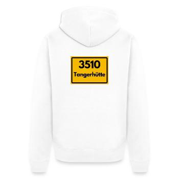 ALTE POSTLEITZAHL PLZ 3510 TANGERHÜTTE HEIMATSTOLZ - Unisex Premium Bio Zip Hoodie - Weiß - Hinten - Thijin (182cm)