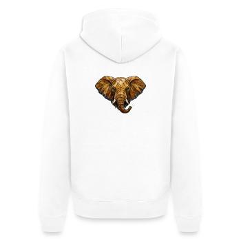 Portrait d’éléphant en vitrail mosaïque - Veste à capuche bio Premium Unisexe - blanc - Dos - Thijin (182cm)