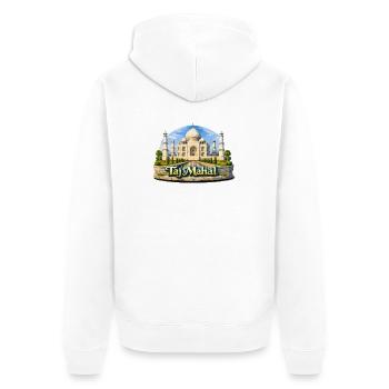 Taj Mahal Illustration - Unisex Premium Organic Zip Hoodie - white - Back - Thijin (182cm)
