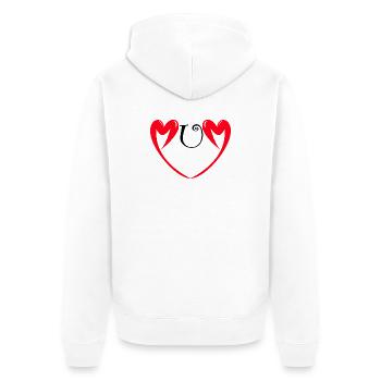 Happy Birthday Mom Red Heart Love Mothers Mum - Unisex Premium Organic Zip Hoodie - white - Back - Thijin (182cm)