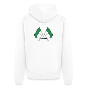 Vlieland Crossed Flags – Island Pride - Unisex Premium Organic Zip Hoodie - white - Back - Thijin (182cm)