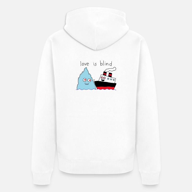 L’amour est aveugle - Veste à capuche bio Premium Unisexe - blanc