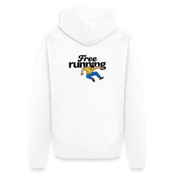 free running parkour - Unisex Premium Organic Zip Hoodie - white - Back - Thijin (182cm)