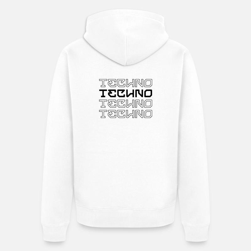 Techno-modernes Typografie-Logodesign - Unisex Premium Bio Zip Hoodie - Weiß