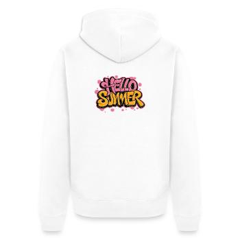 Hello Summer Street Style Graffiti - Unisex Premium Organic Zip Hoodie - white - Back - Thijin (182cm)