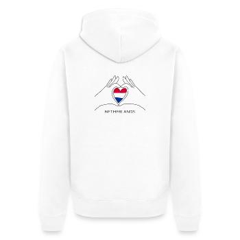 Cœur de supporter néerlandais avec drapeau néerlandais - Veste à capuche bio Premium Unisexe - blanc - Dos - Thijin (182cm)