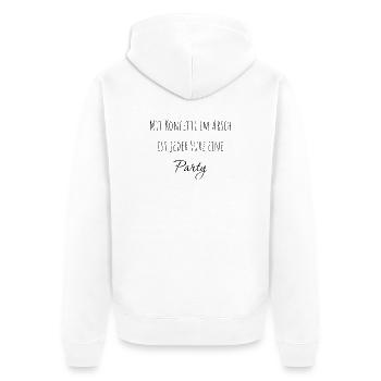 Mit Konfetti... - Unisex Premium Bio Zip Hoodie - Weiß - Hinten - Thijin (182cm)