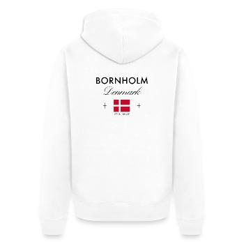 Bornholm Dänemark Koordinaten Reise Souvenir - Unisex Premium Bio Zip Hoodie - Weiß - Hinten - Thijin (182cm)