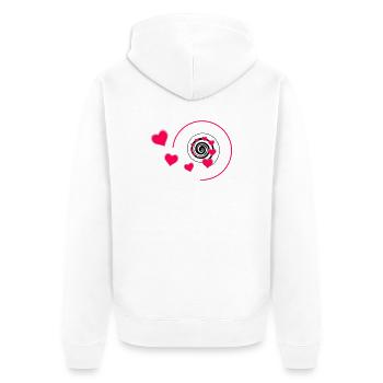 Love - Unisex Premium Bio Zip Hoodie - Weiß - Hinten - Thijin (182cm)