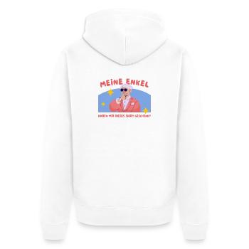 Enkelgeschenk Shirt Humor - Unisex Premium Bio Zip Hoodie - Weiß - Hinten - Thijin (182cm)