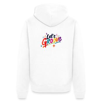 Let's Groove Retro Disco Schriftzug Design - Unisex Premium Bio Zip Hoodie - Weiß - Hinten - Thijin (182cm)